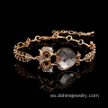 Animal con forma de cristal pulsera brazalete de joyería nupcial de buho